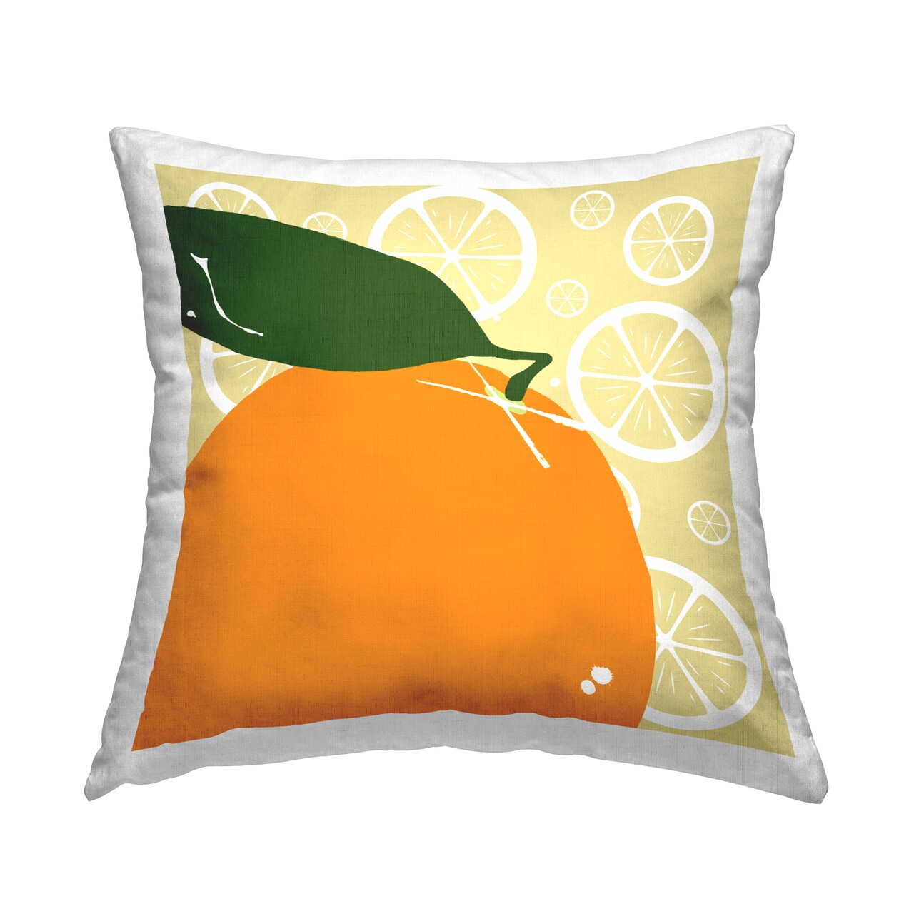 Bright Orange Fruit Decorative Printed Throw Pillow Design by Daniela Santiago, 18 x 7 x 18